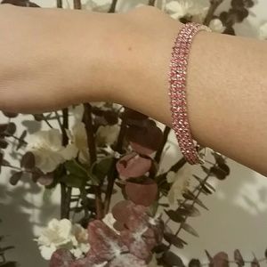 A8 NEW  Pink Stone  Crystal Bracelet